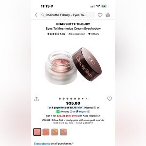 Never Used Charlotte Tilbury Eyeshadow Cream